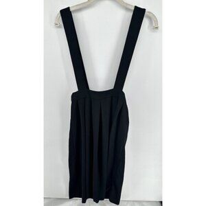 ZARA Woman Pleated Black  Overall Dress MIDI Size Small